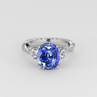 3.20 Ct. Blue Sapphire Ring, Platinum 950 1