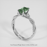 1.15 Ct. Green Sapphire Ring, Platinum 950 2