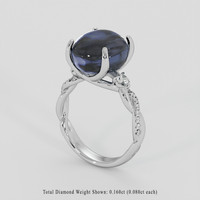 8.03 Ct. Greyish Blue Sapphire Ring, Platinum 950 2