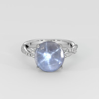 5.20 Ct. Grey Sapphire Ring, Platinum 950 1