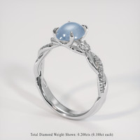 1.90 Ct. Grey Sapphire Ring, Platinum 950 2