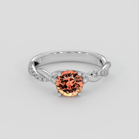 1.28 Ct. Padparadscha Sapphire Ring, Platinum 950 1