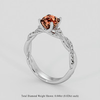 1.28 Ct. Padparadscha Sapphire Ring, Platinum 950 2