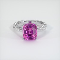 5.22 Ct. Purplish Pink Sapphire Ring, Platinum 950 1