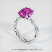 5.22 Ct. Purplish Pink Sapphire Ring, Platinum 950 2