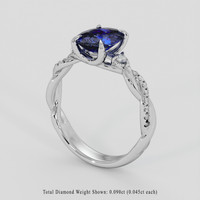 1.84 Ct. Purplish Blue Sapphire Ring, Platinum 950 2