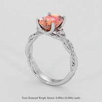 2.42 Ct. Padparadscha Sapphire Ring, Platinum 950 2