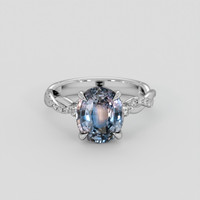 3.93 Ct. Bi Color Sapphire Ring, Platinum 950 1