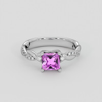 1.06 Ct. Purplish Pink Sapphire Ring, Platinum 950 1