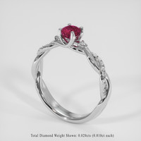 0.47 Ct. Reddish Pink Sapphire Ring, Platinum 950 2
