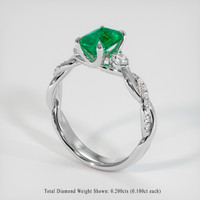 0.89 Ct. Emerald Ring, Platinum 950 2