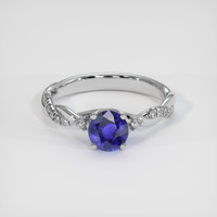 1.67 Ct. Purplish Blue Sapphire Ring, Platinum 950 1