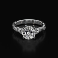 4.07 Ct. White Sapphire Ring, Platinum 950 1