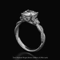 4.07 Ct. White Sapphire Ring, Platinum 950 2
