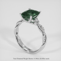 3.40 Ct. Green Sapphire Ring, Platinum 950 2