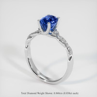 2.01 Ct. Blue Sapphire Ring, Platinum 950 2