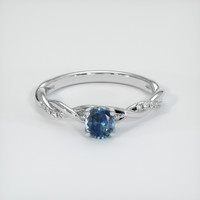 0.61 Ct. Greenish Blue Sapphire Ring, Platinum 950 1