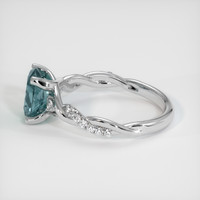 1.51 Ct. Greenish Blue Sapphire Ring, Platinum 950 4