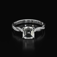 2.13 Ct. White Sapphire Ring, Platinum 950 1