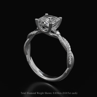 2.13 Ct. White Sapphire Ring, Platinum 950 2