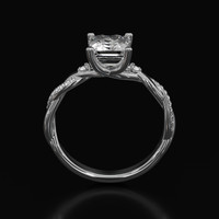 2.13 Ct. White Sapphire Ring, Platinum 950 3