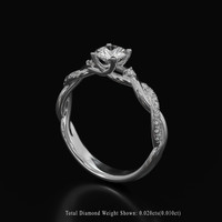 0.53 Ct. White Sapphire Ring, Platinum 950 2