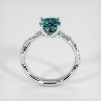 2.06 Ct. Greenish Blue Sapphire Ring, Platinum 950 3
