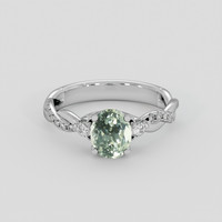 1.26 Ct. Green Sapphire Ring, Platinum 950 1