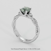 1.26 Ct. Green Sapphire Ring, Platinum 950 2