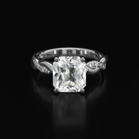 3.99 Ct. White Sapphire Ring, Platinum 950 1