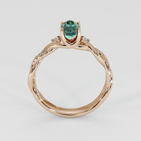 1.06 Ct. Yellowish Green to Brownish Orange Alexandrite Ring, 14K Rose Gold 3