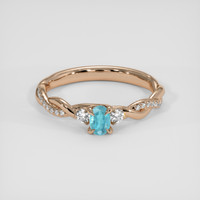 0.31 Ct. Electric Blue Paraiba Tourmaline Ring, 14K Rose Gold 1