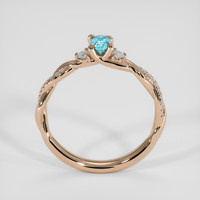 0.31 Ct. Electric Blue Paraiba Tourmaline Ring, 14K Rose Gold 3