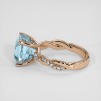 5.65 Ct. Blue Aquamarine Ring, 14K Rose Gold 4