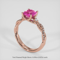 1.67 Ct. Pink Sapphire Ring, 14K Rose Gold 2