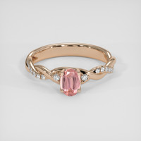 0.57 Ct. Padparadscha Sapphire Ring, 14K Rose Gold 1