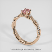 0.57 Ct. Padparadscha Sapphire Ring, 14K Rose Gold 2