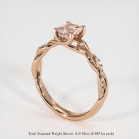 0.60 Ct. Padparadscha Sapphire Ring, 14K Rose Gold 2