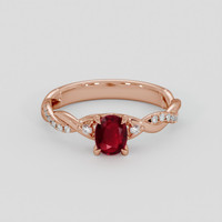 0.60 Ct. Ruby Ring, 14K Rose Gold 1