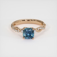 1.59 Ct. Greenish Blue Sapphire Ring, 14K Rose Gold 1