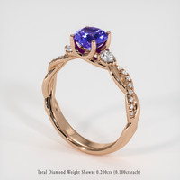 1.20 Ct. Purple Sapphire Ring, 14K Rose Gold 2