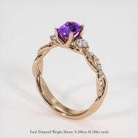 0.91 Ct. Purple Sapphire Ring, 14K Rose Gold 2