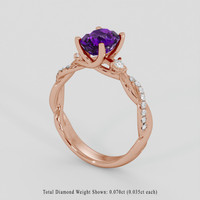 1.97 Ct. Pinkish Purple Sapphire Ring, 14K Rose Gold 2