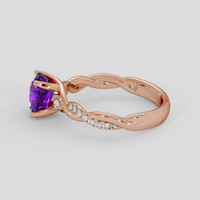 1.97 Ct. Pinkish Purple Sapphire Ring, 14K Rose Gold 4