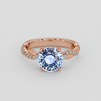 3.53 Ct. Blue Sapphire Ring, 14K Rose Gold 1