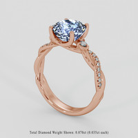 3.53 Ct. Blue Sapphire Ring, 14K Rose Gold 2