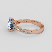 3.53 Ct. Blue Sapphire Ring, 14K Rose Gold 4