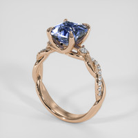 3.13 Ct. Blue Sapphire Ring, 14K Rose Gold 2