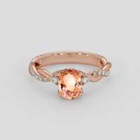 1.44 Ct. Padparadscha Sapphire Ring, 14K Rose Gold 1