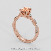 1.44 Ct. Padparadscha Sapphire Ring, 14K Rose Gold 2
